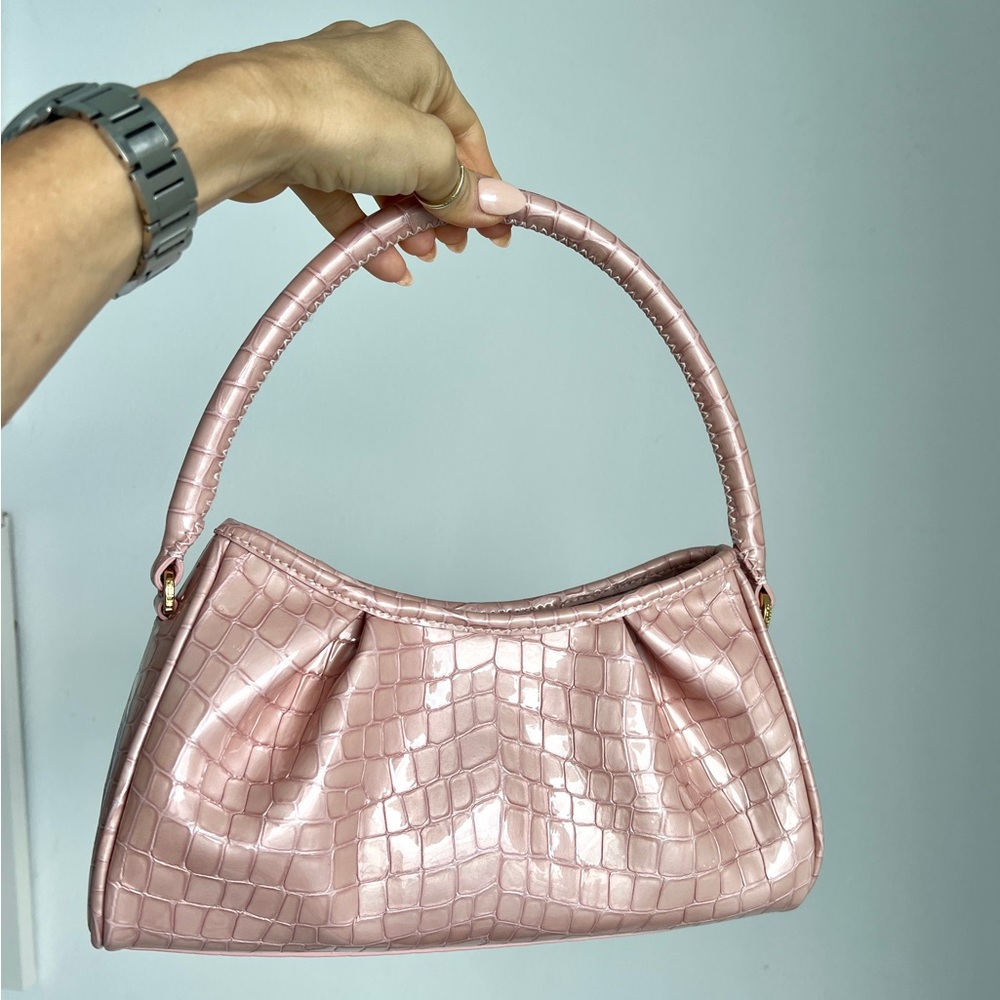 New Elleme Dimple Elegant Pink Crocodile-Embossed Women's Bag - Picture 4 of 15
